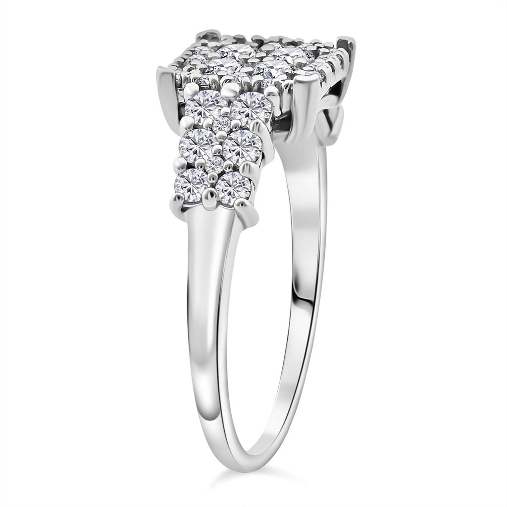 Designer Inpsired- Lab Grown Diamond (SI/GH) Ring in Rhodium Overlay Sterling Silver 1.00 Ct._8182864_3