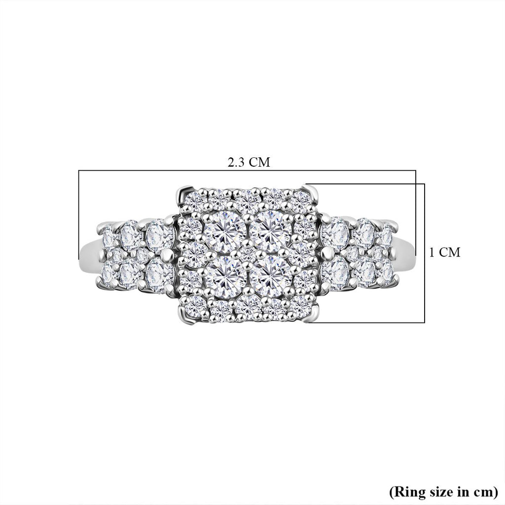 Designer Inpsired- Lab Grown Diamond (SI/GH) Ring in Rhodium Overlay Sterling Silver 1.00 Ct._8182864_5