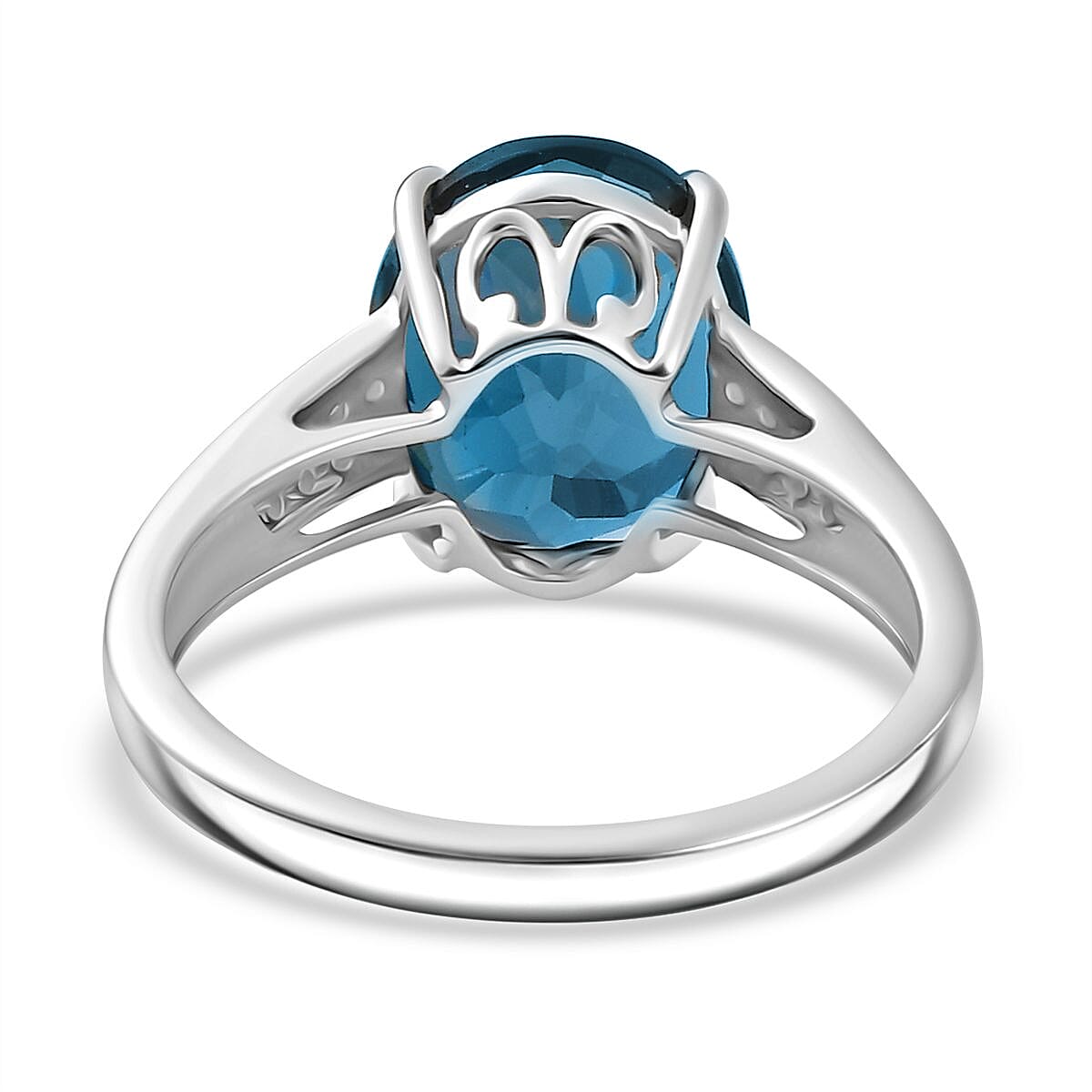 9K White Gold London Blue Topaz, White Diamond (I2-G-H) Ring 4.37 Ct. 8183175 4