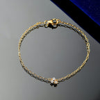 Luxuriant Diamond Lab Grown Diamond (SI-G-H) Chain Bracelet (Size - 7.5) with Lobaster Clasp in 18K Vermeil Yellow Gold Sterling Silver