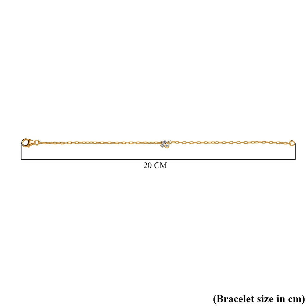 Luxuriant Diamond Lab Grown Diamond (SI-G-H) Chain Bracelet (Size - 7.5) with Lobaster Clasp in 18K Vermeil Yellow Gold Sterling Silver