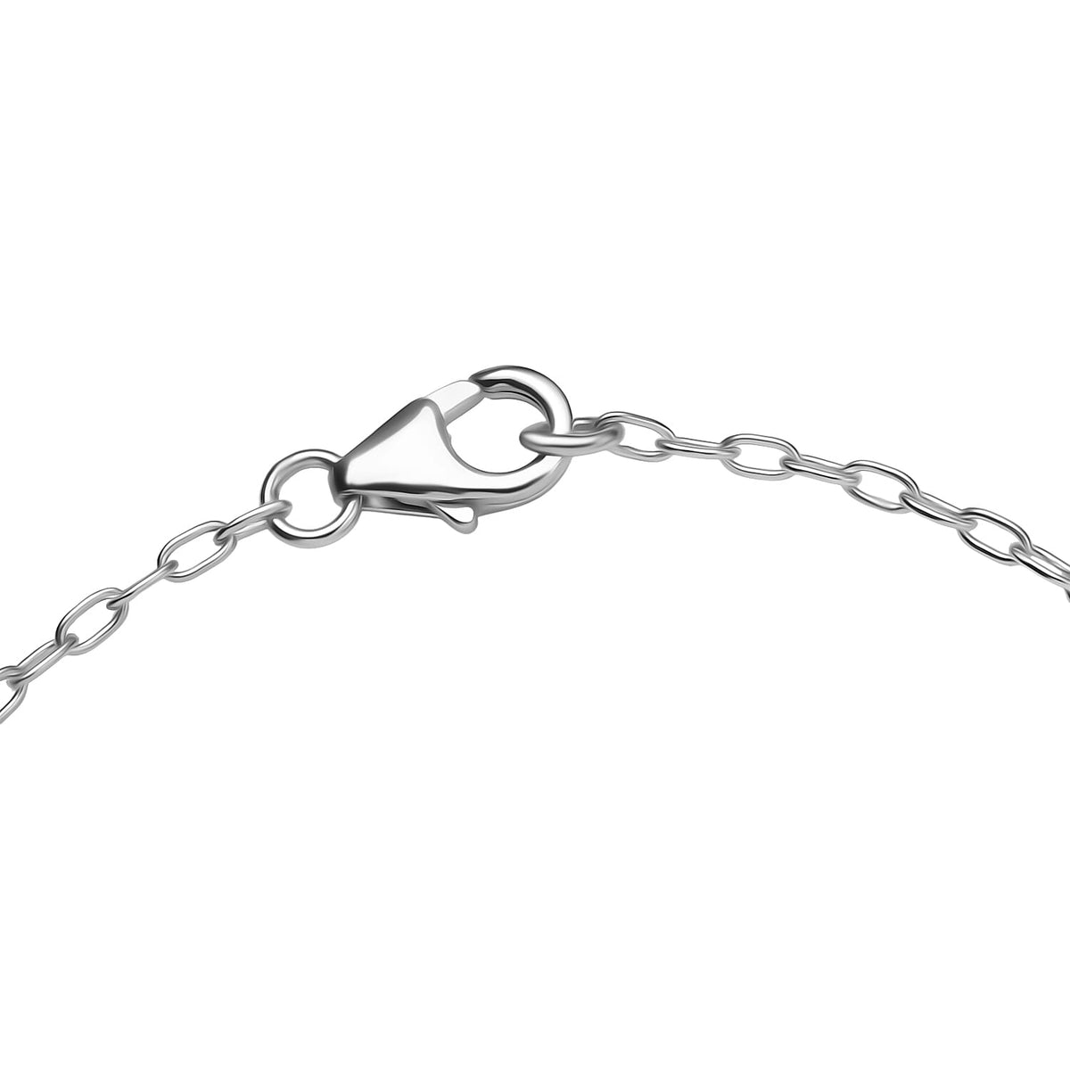 LUXURIANT Lab Grown Diamond 3-Stone Chain Bracelet (Size - 7.5) with Lobster Clasp in Rhodium Overlay Sterling Silver (SI-G-H) 8183283 5