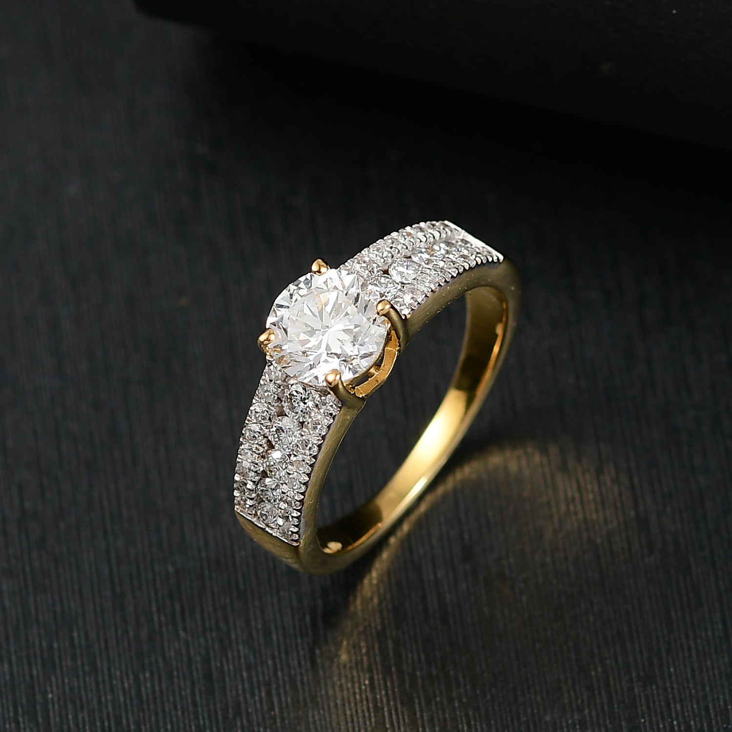 LUXURIANT 1.50 Ct. Lab Grown Diamond Ring in 18K Vermeil Yellow Gold Sterling Silver SGL Certified (SI-G/H) 8183568 2