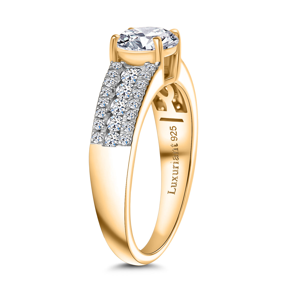 LUXURIANT 1.50 Ct. Lab Grown Diamond Ring in 18K Vermeil Yellow Gold Sterling Silver SGL Certified (SI-G/H) 8183568 4