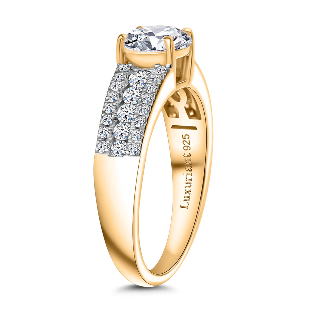 Luxuriant Lab Grown Diamond SGL Certified (SI/GH) Ring in 18K Vermeil Yellow Gold Plated Sterling Silver 1.51 Ct._8183570_3