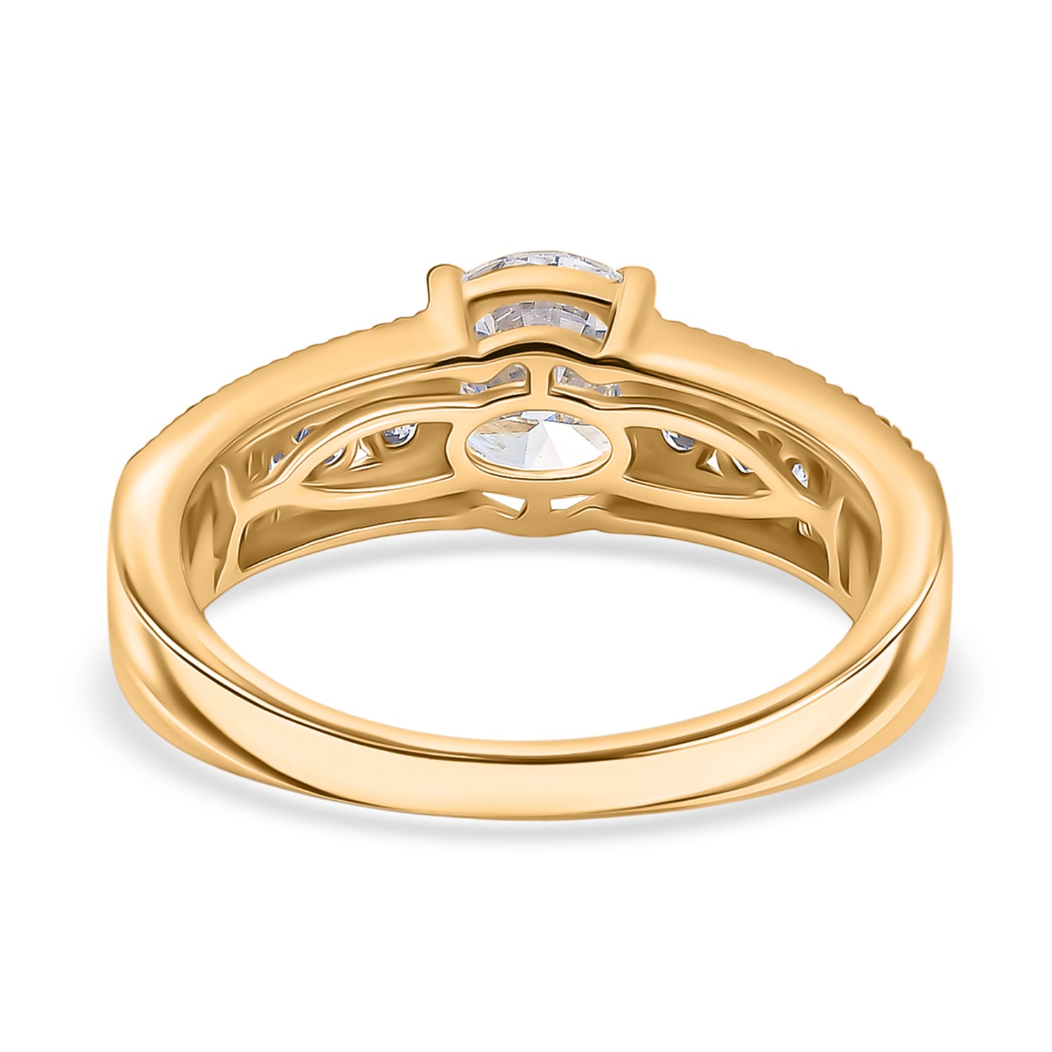 LUXURIANT 1.50 Ct. Lab Grown Diamond Ring in 18K Vermeil Yellow Gold Sterling Silver SGL Certified (SI-G/H) 8183570 5