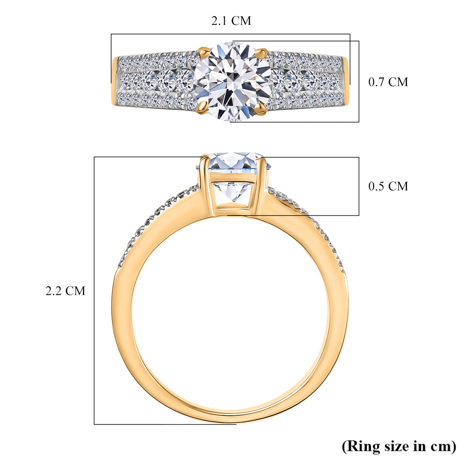 LUXURIANT 1.50 Ct. Lab Grown Diamond Ring in 18K Vermeil Yellow Gold Sterling Silver SGL Certified (SI-G/H) 8183570 6