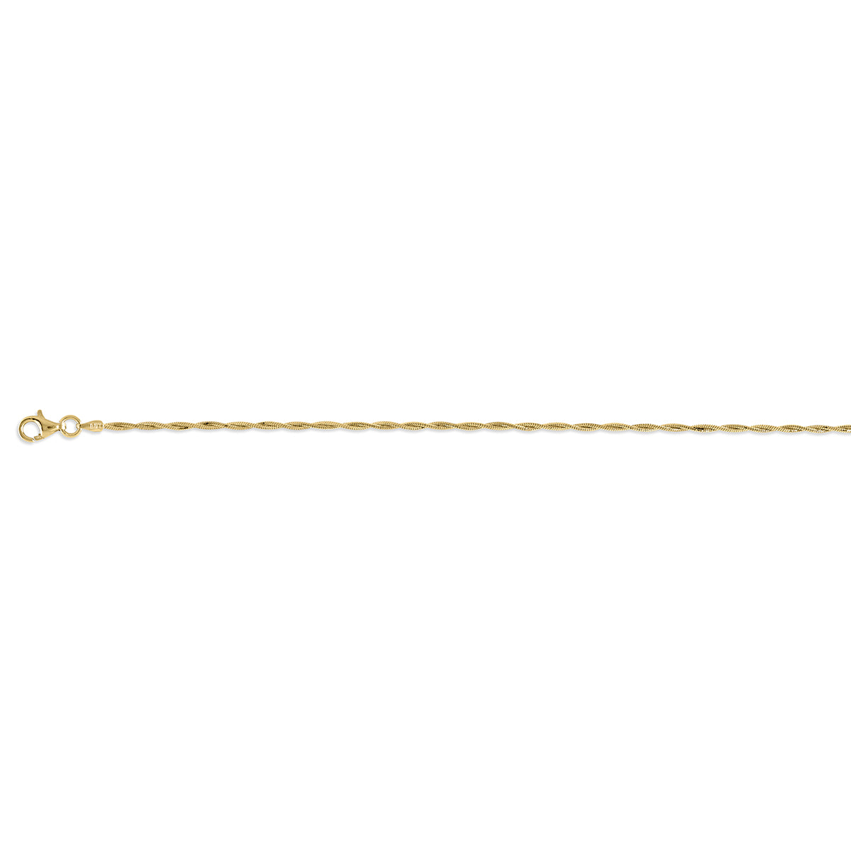 Vicenza Collection Sterling Silver 1.5MM Snake Round Chain (Size - 20) with Lobster Clasp in Yellow Gold Plating 8183868 0