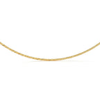 Italian Made - Sterling Silver Necklace (Size 18) with Spring Ring Clasp in Yellow Gold Plating_8183878