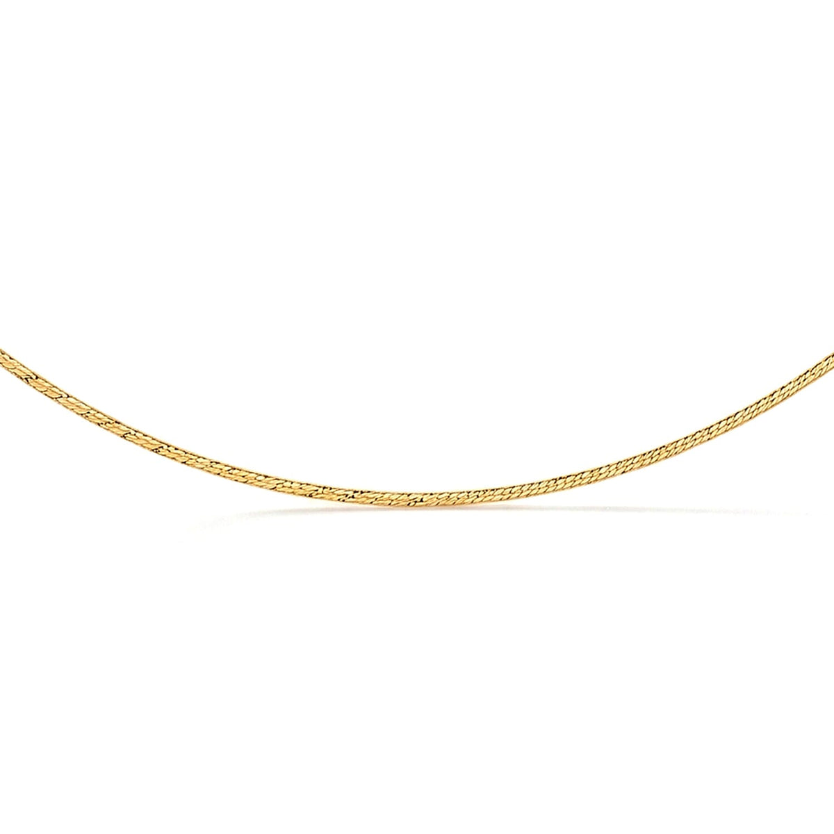 Italian Made - 0.85MM Snake Chain with Spring Ring Clasp in Yellow Gold Plated Sterling Silver 18 Inch 8183878 0