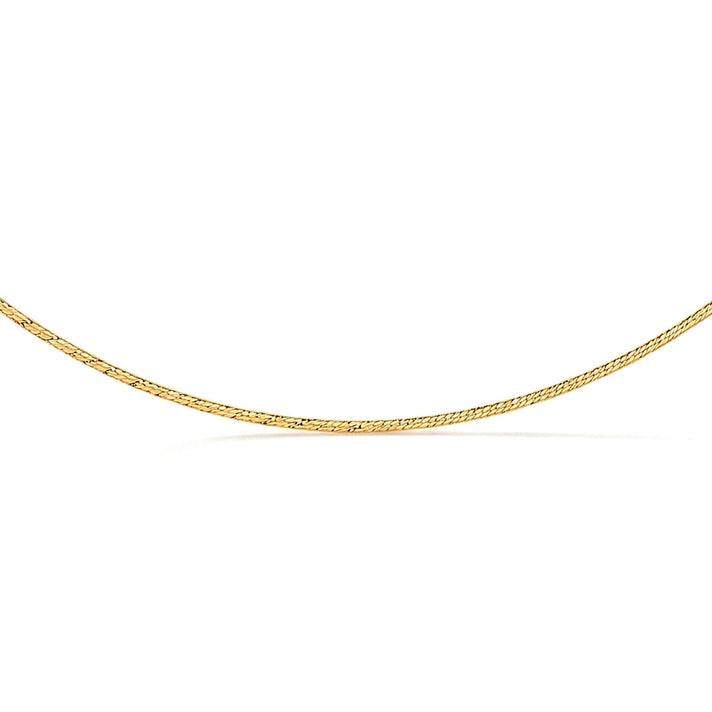 Italian Made - 0.85MM Snake Chain with Spring Ring Clasp in Yellow Gold Plated Sterling Silver 18 Inch 8183878 1