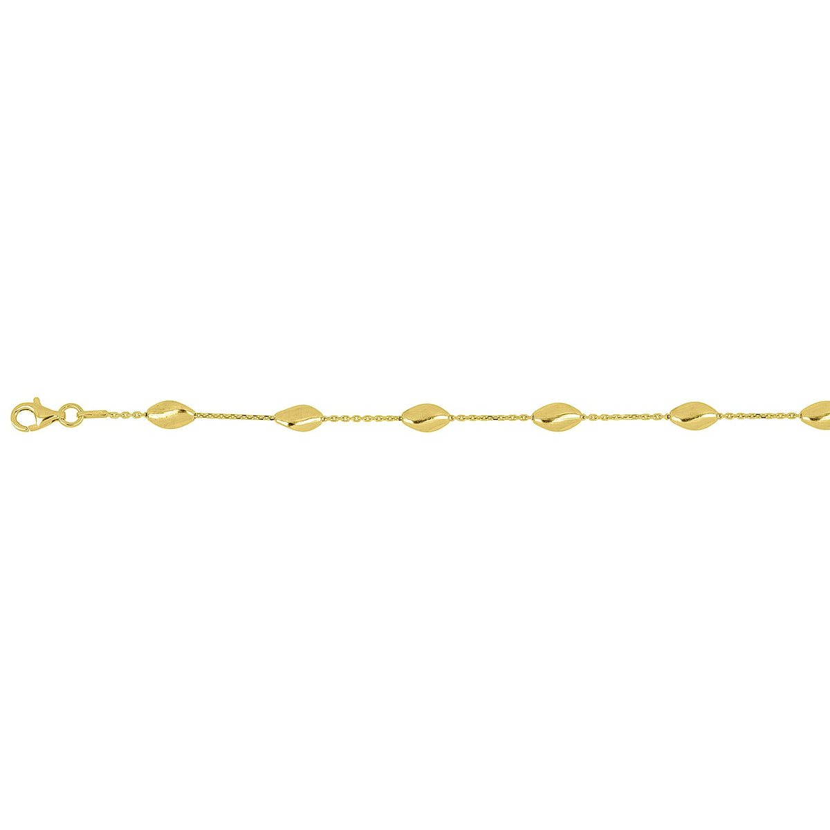 Vicenza Collection Sterling Silver 4.9MM Station Chip Lunga Necklace (Size - 20) with Lobster Clasp in Yellow Gold Plating V32516354 0