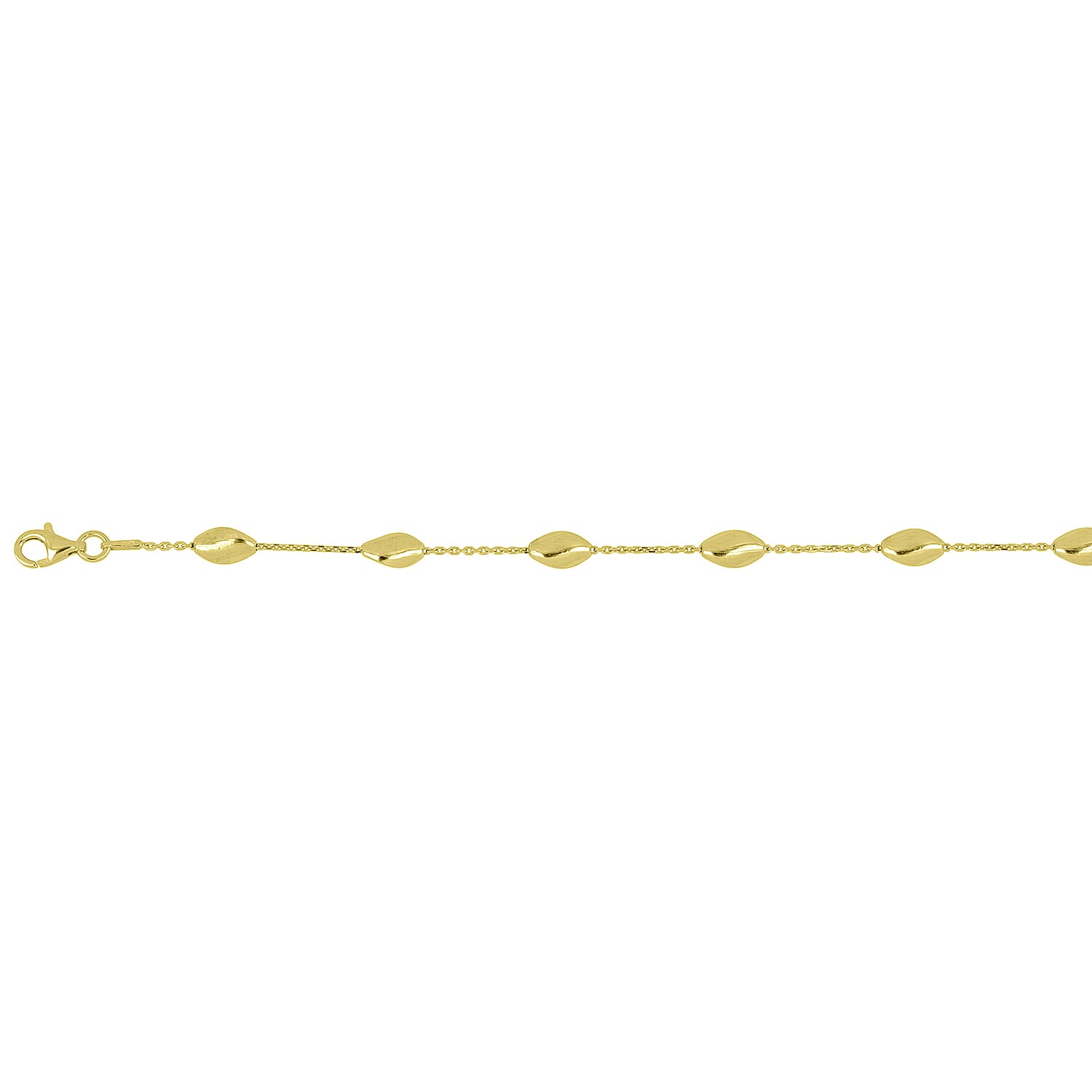 Vicenza Collection Sterling Silver 4.9MM Station Chip Lunga Necklace (Size - 20) with Lobster Clasp in Yellow Gold Plating V32516354 0