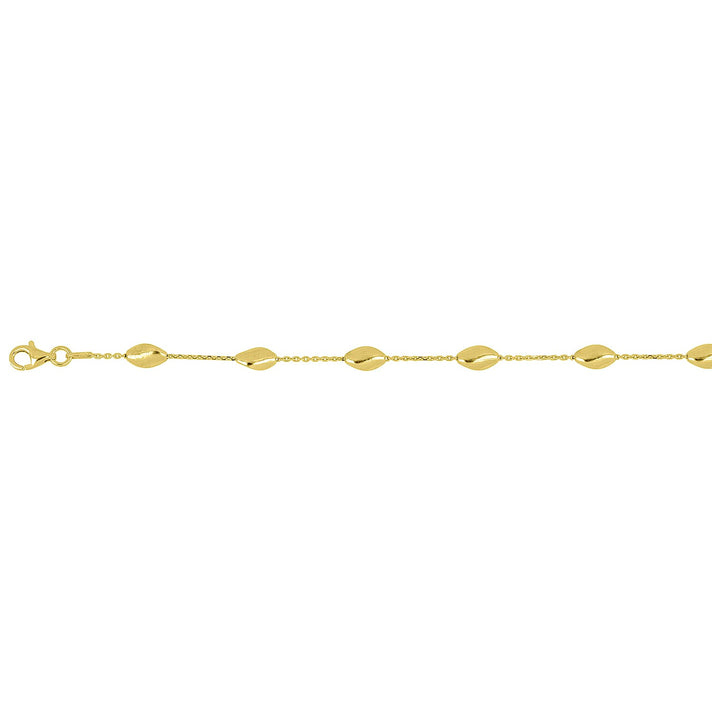 Vicenza Collection Sterling Silver 4.9MM Station Chip Lunga Necklace (Size - 20) with Lobster Clasp in Yellow Gold Plating 8183901 1