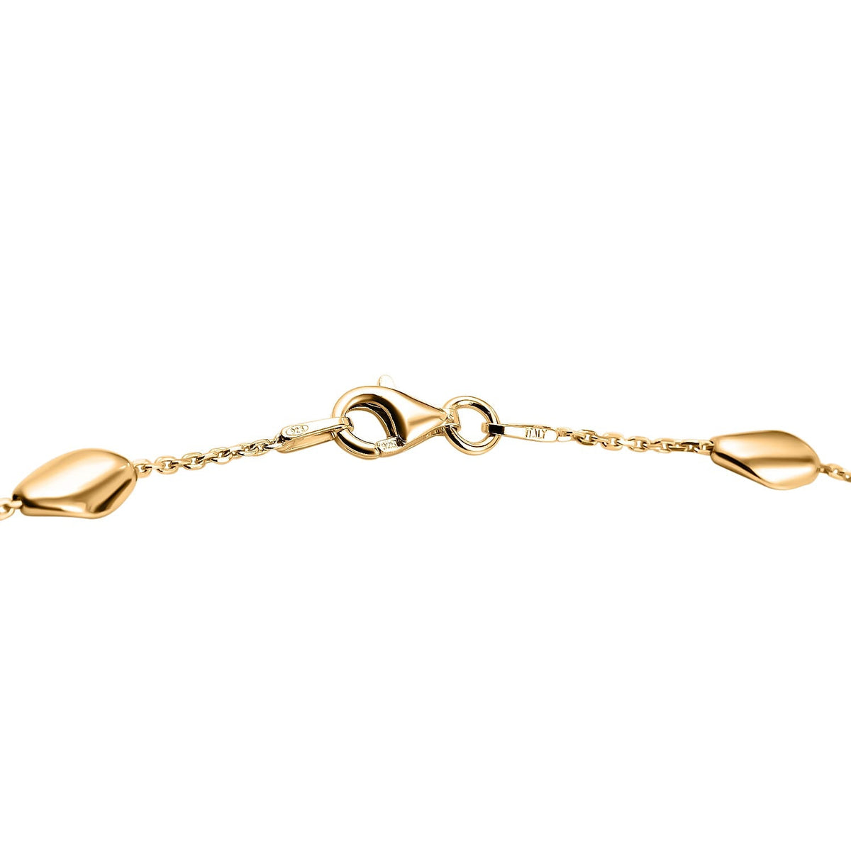 Vicenza Collection Sterling Silver 4.9MM Station Chip Lunga Necklace (Size - 20) with Lobster Clasp in Yellow Gold Plating V32516354 3