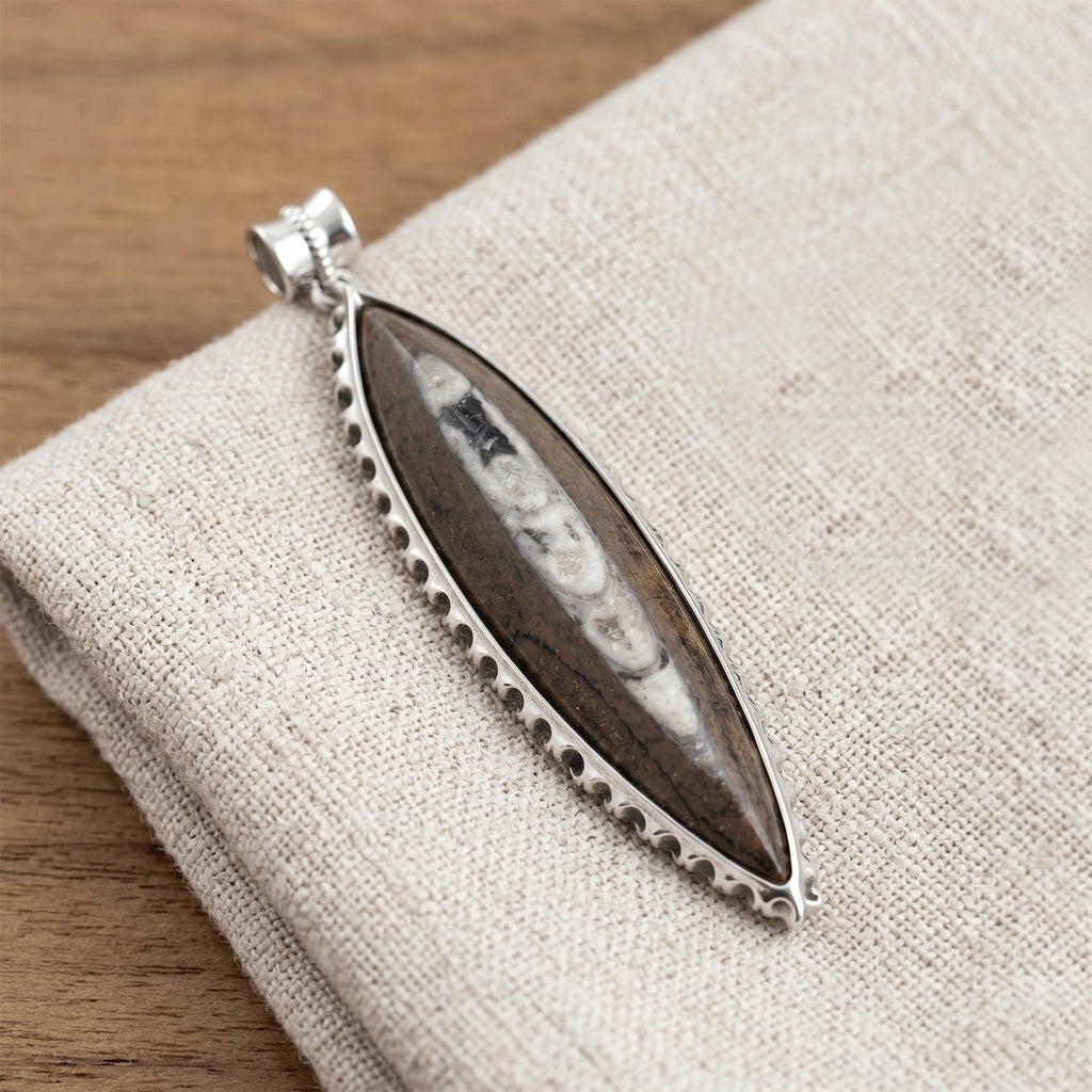 The Artefact Collection - Orthoceras Handmade Pendant 59.00 Ct.