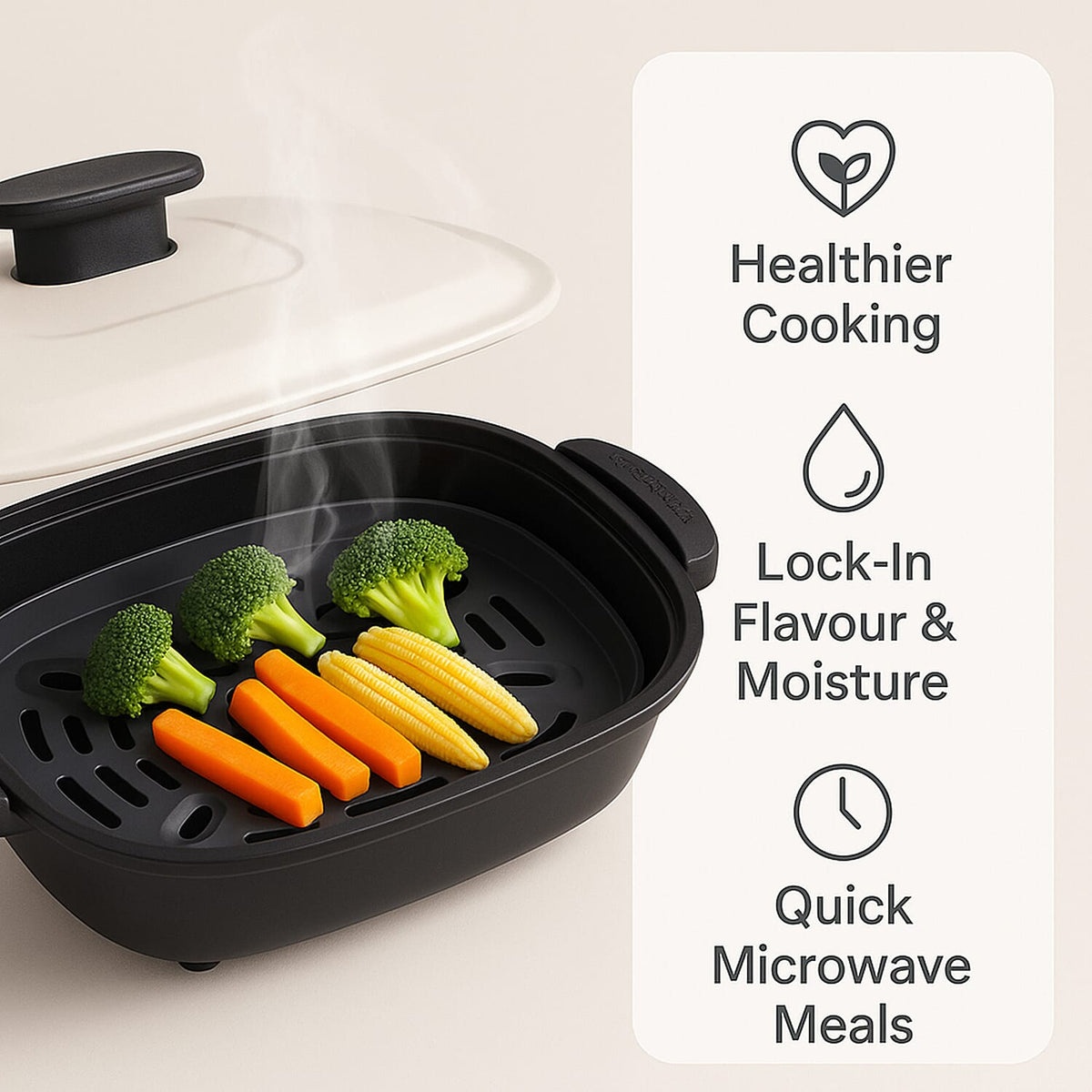 Homesmart Aluminised Steel Non-Stick Grill Pot with Steam Rack 8184684 2