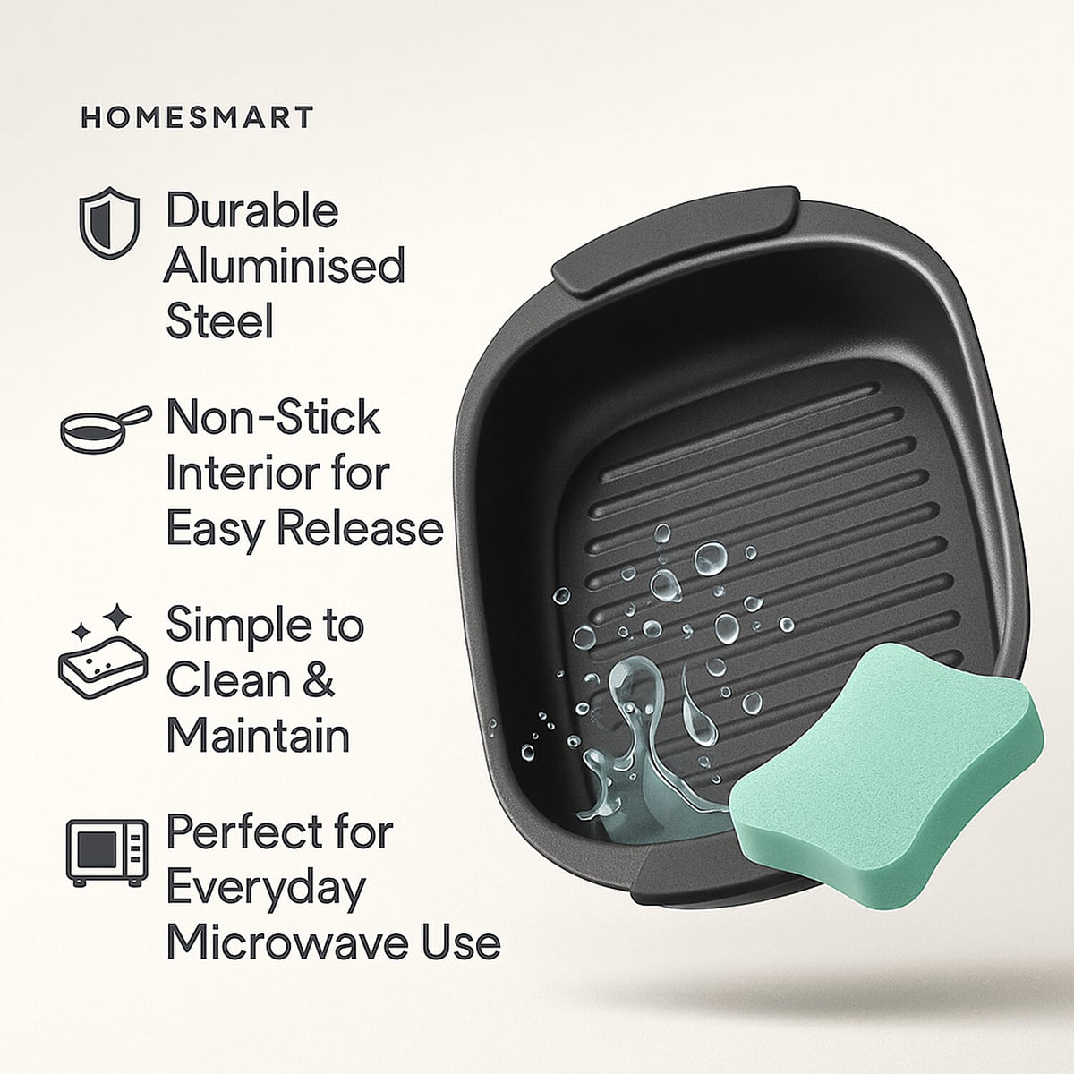 Homesmart Aluminised Steel Non-Stick Grill Pot with Steam Rack 8184684 3
