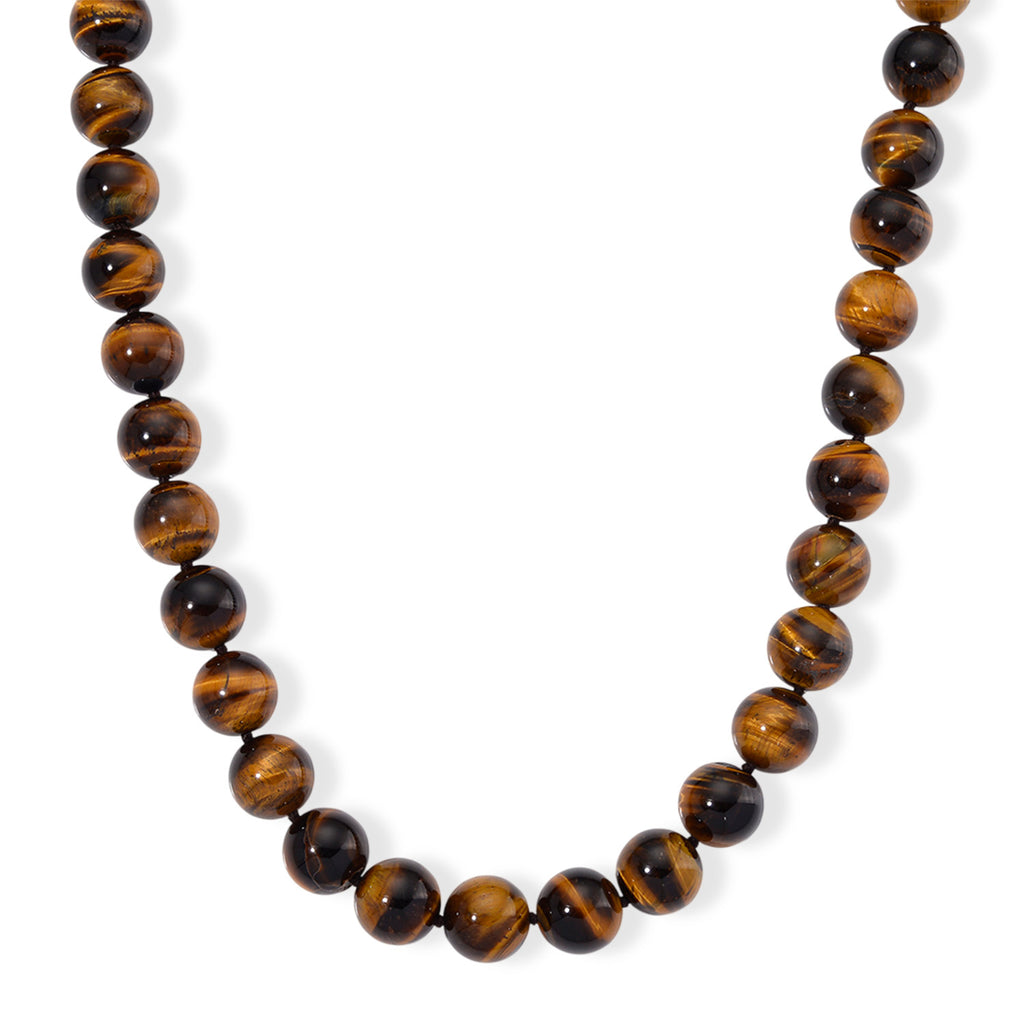 Extremely Rare Size  - AAA Yellow Tigers Eye Necklace (Size - 20+2 Ext) in Rhodium Overlay Sterling Silver 800.00 Ct._8185302