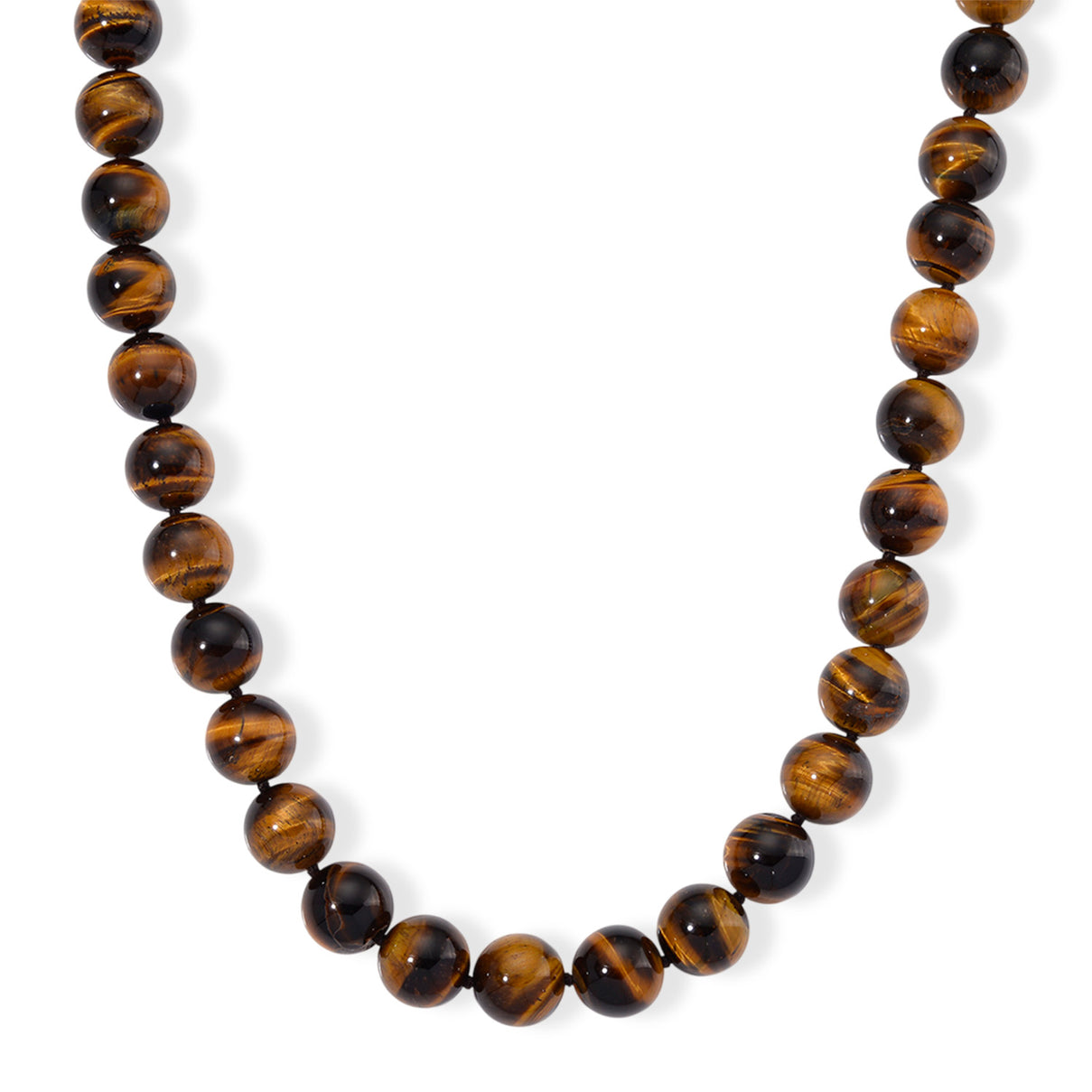 Extremely Rare Size  - AAA Yellow Tigers Eye Necklace (Size - 20+2 Ext) in Rhodium Overlay Sterling Silver 800.00 Ct. V32519355 0