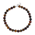 Tucson Find- Multi Color Tiger Eye Necklace Beads 16 MM (Size - 20+2 Ext)  in Rhodium Overlay Sterling Silver 800.00 Ct._8185324_2