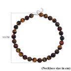 Tucson Find- Multi Color Tiger Eye Necklace Beads 16 MM (Size - 20+2 Ext)  in Rhodium Overlay Sterling Silver 800.00 Ct._8185324_4