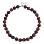 Tucson find- Red Tiger Eye Necklace Beads16 MM  (Size - 20+2 Ext) in Rhodium Overlay Sterling Silver 800.00 Ct._8185325_2