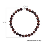 Tucson find- Red Tiger Eye Necklace Beads16 MM  (Size - 20+2 Ext) in Rhodium Overlay Sterling Silver 800.00 Ct._8185325_4