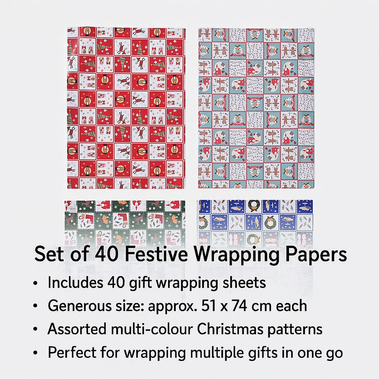 Christmas Gift Wrapping Papers - Set of 40 pcs (Size 51x74cm) 8185417 1