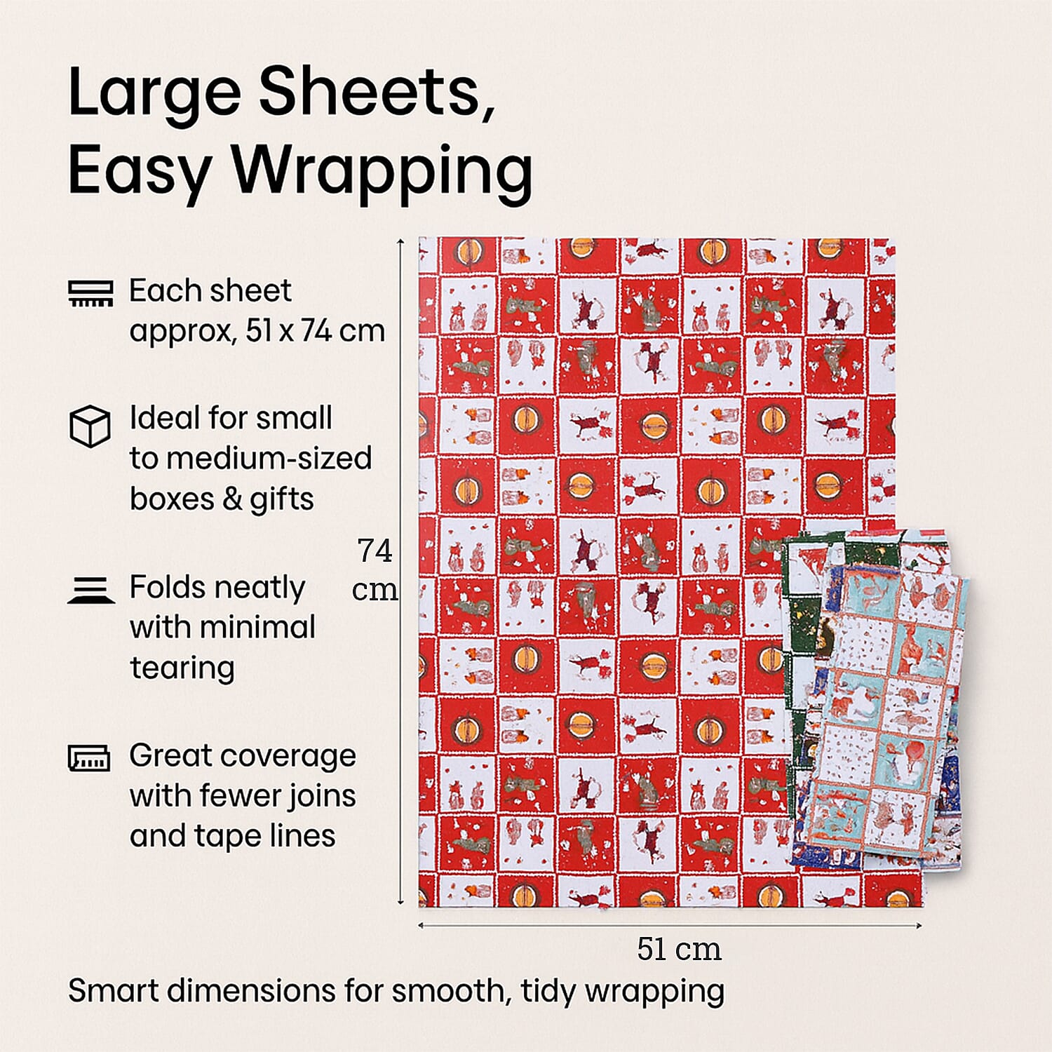 Christmas Gift Wrapping Papers - Set of 40 pcs (Size 51x74cm) 8185417 2