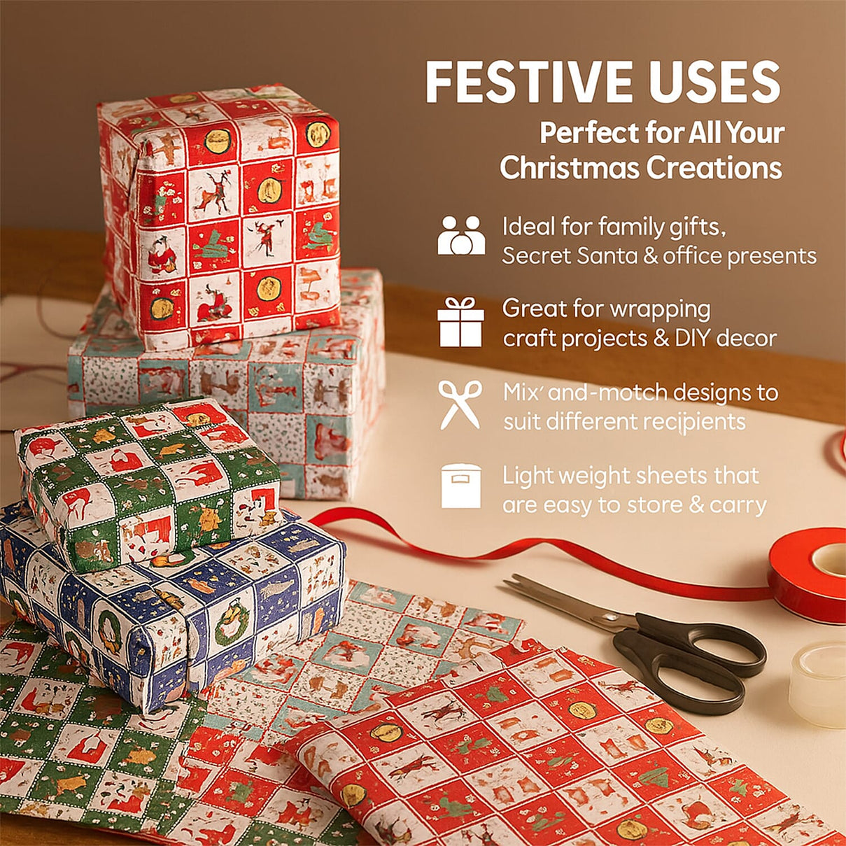 Christmas Gift Wrapping Papers - Set of 40 pcs (Size 51x74cm) 8185417 3