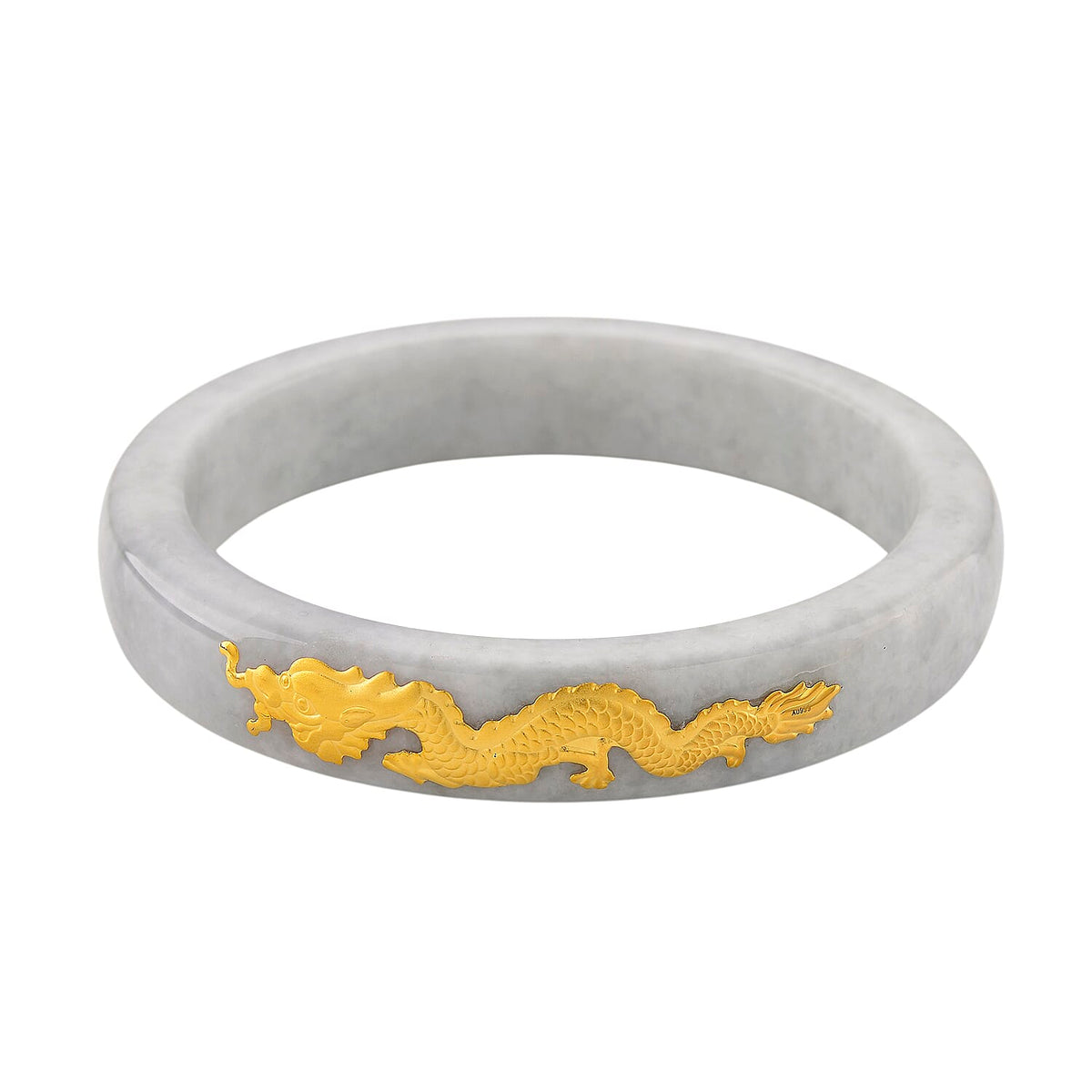 Golden Spirit of Jade - 24K Yellow Gold Burma Natural Type A Jadeite Jade Dragon Bangle (Size - 7.5) 298.00 Ct. V32577118 0