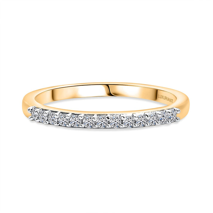 LUXURIANT Lab Grown Diamond Half-Eternity Ring in 18K Vermeil Yellow Gold Over Sterling Silver (SI-GH) 8185739 1