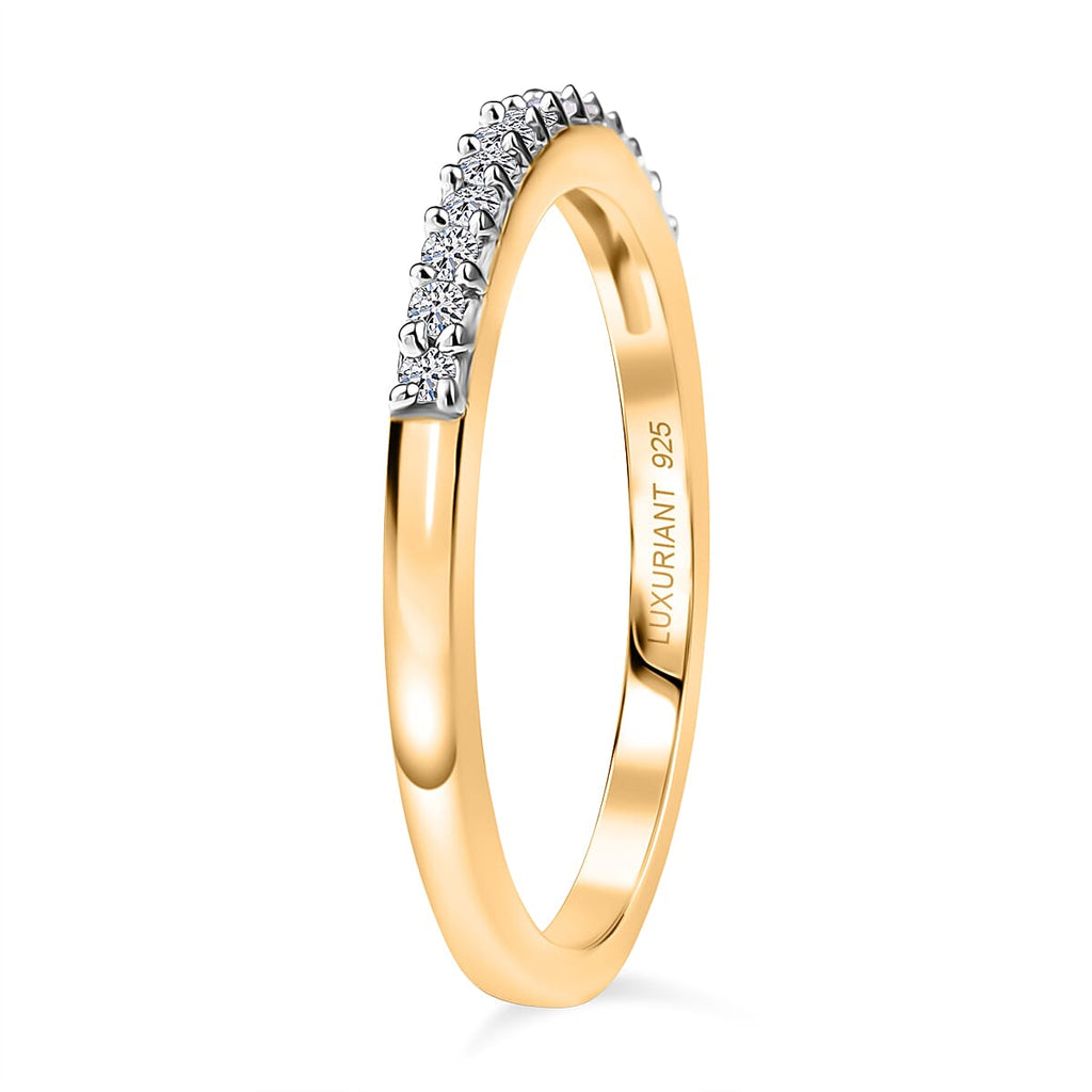 Luxuriant Diamond Lab Grown Diamond Main Stone With Side Stone Ring in 18K YG VermeilSterling Silver  0.156  Ct.