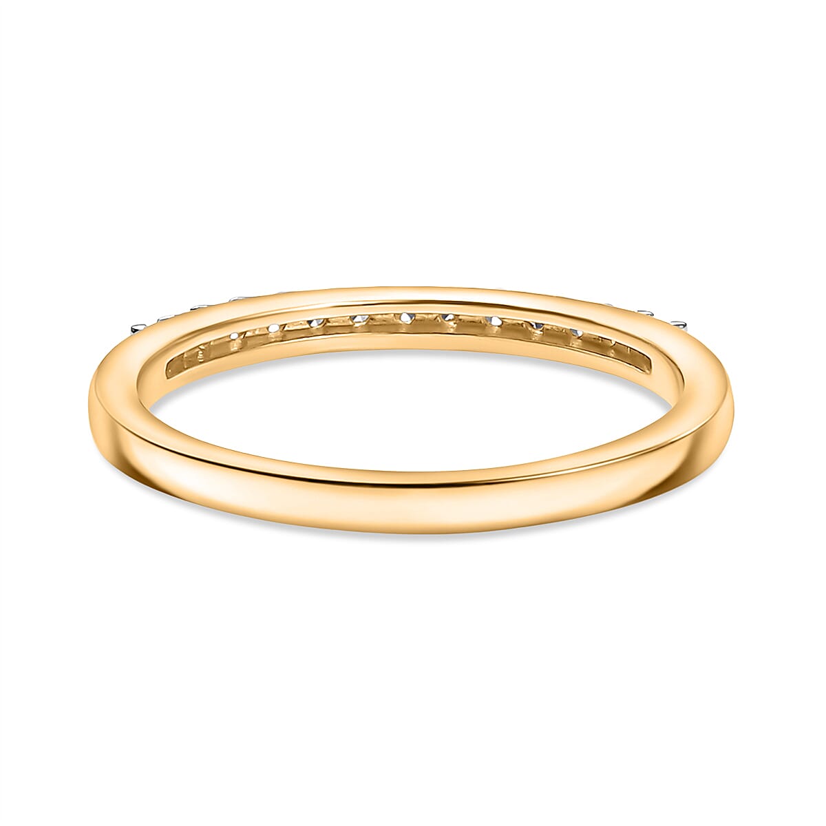 LUXURIANT Lab Grown Diamond Half-Eternity Ring in 18K Vermeil Yellow Gold Over Sterling Silver (SI-GH) 8185739 5