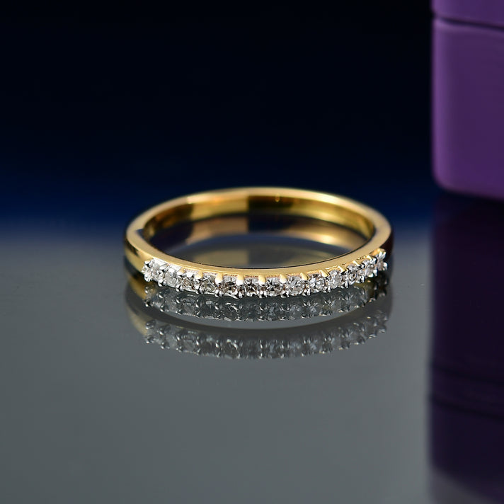 LUXURIANT Lab Grown Diamond Half-Eternity Ring in 18K Vermeil Yellow Gold Over Sterling Silver (SI-GH) 8185743 2