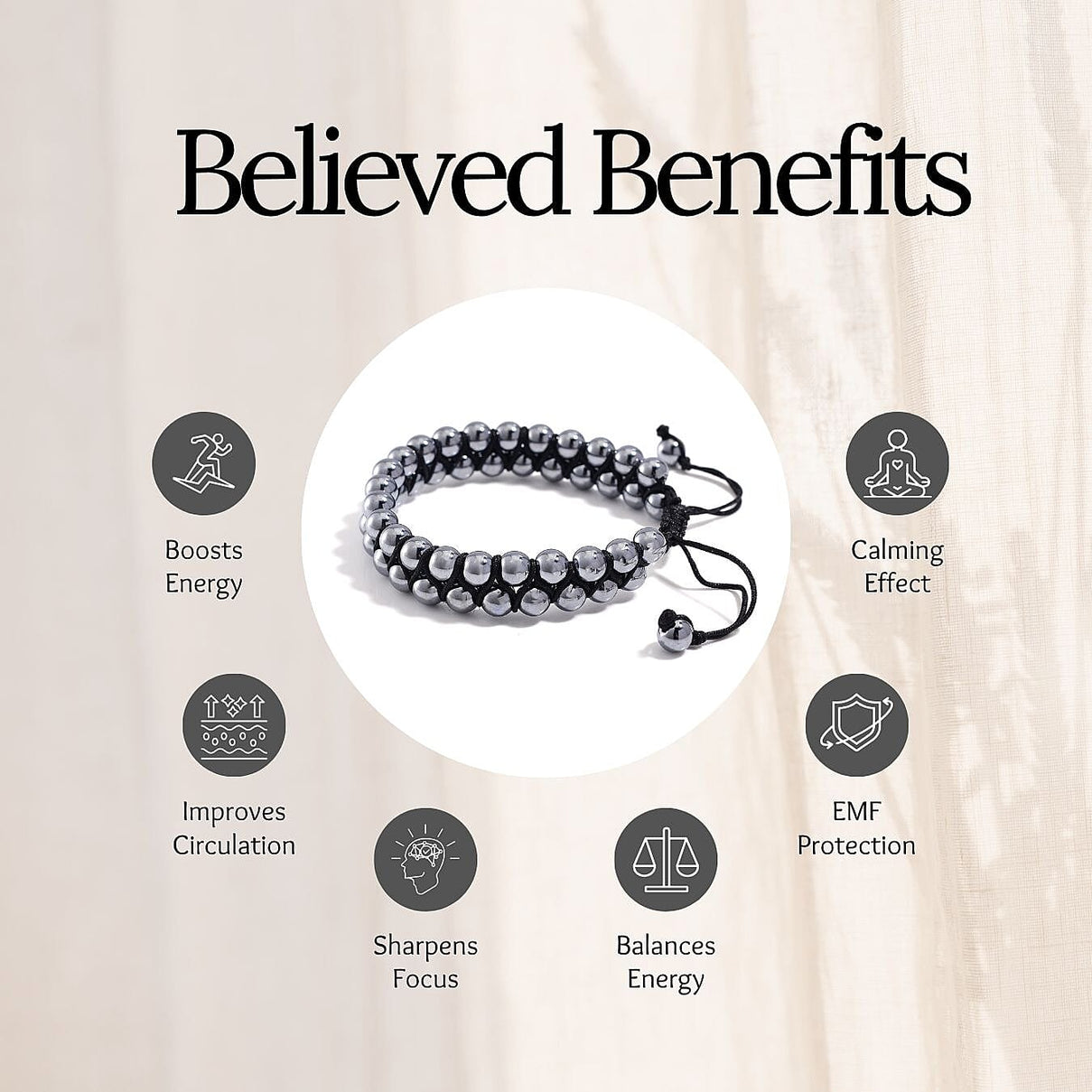 Terahertz Stone Bracelet (Size 6-9 Adjustable) 90.00 Ct. 8185777 2
