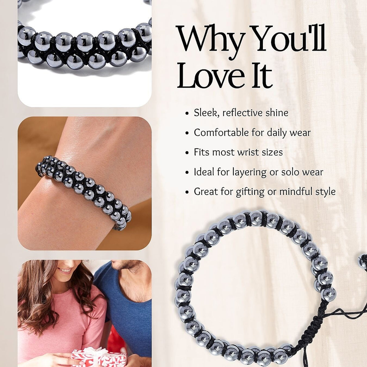 Terahertz Stone Bracelet (Size 6-9 Adjustable) 90.00 Ct. 8185777 3