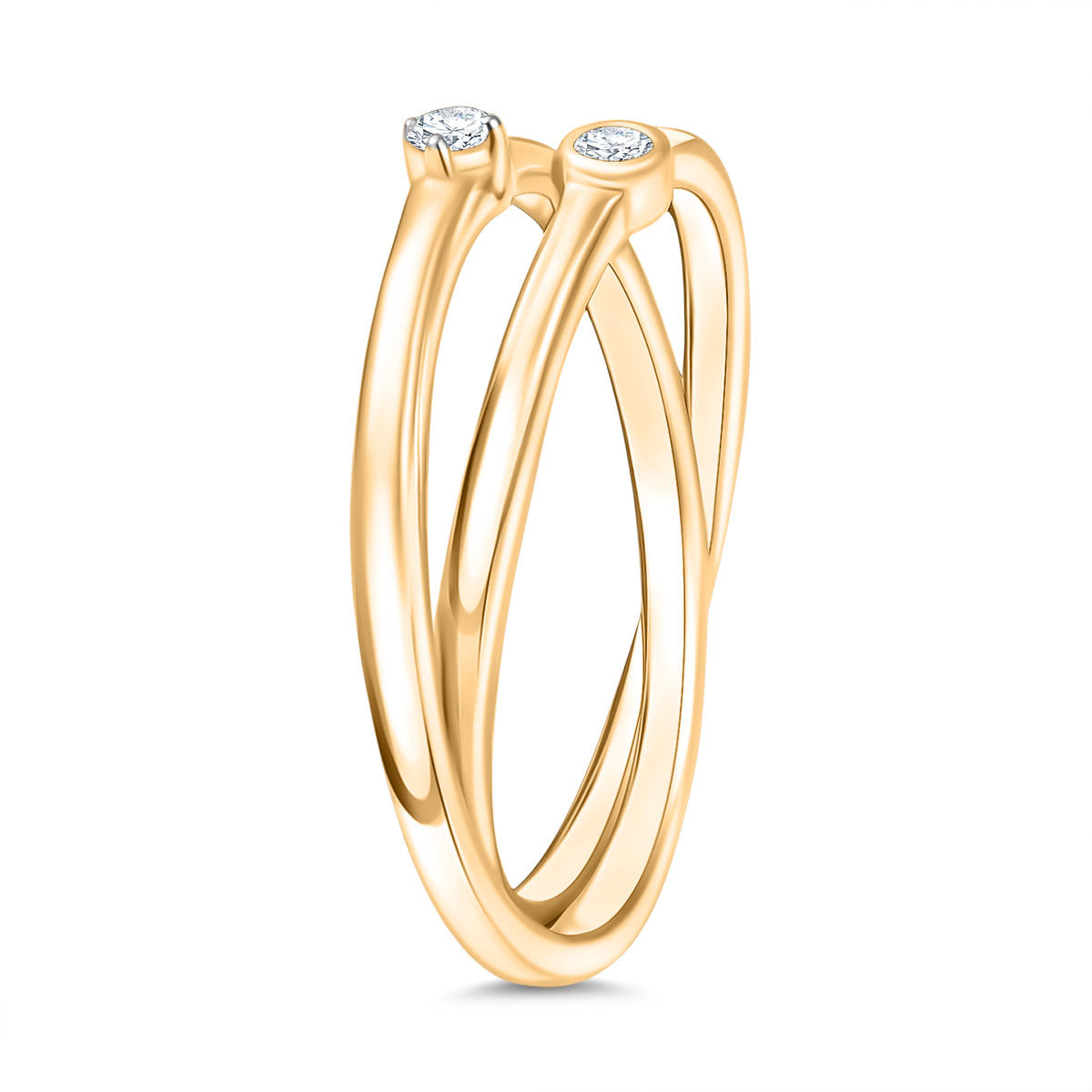 LUXURIANT Lab Grown Diamond Intertwined Ring in 18K Vermeil Yellow Gold Sterling Silver (SI-G-H) V32697798 4