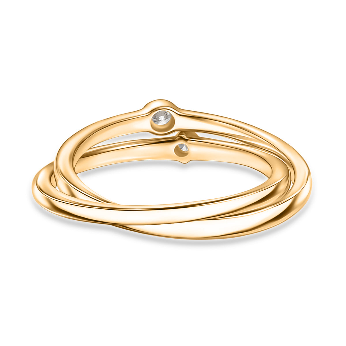LUXURIANT Lab Grown Diamond Intertwined Ring in 18K Vermeil Yellow Gold Sterling Silver (SI-G-H) V32697798 5