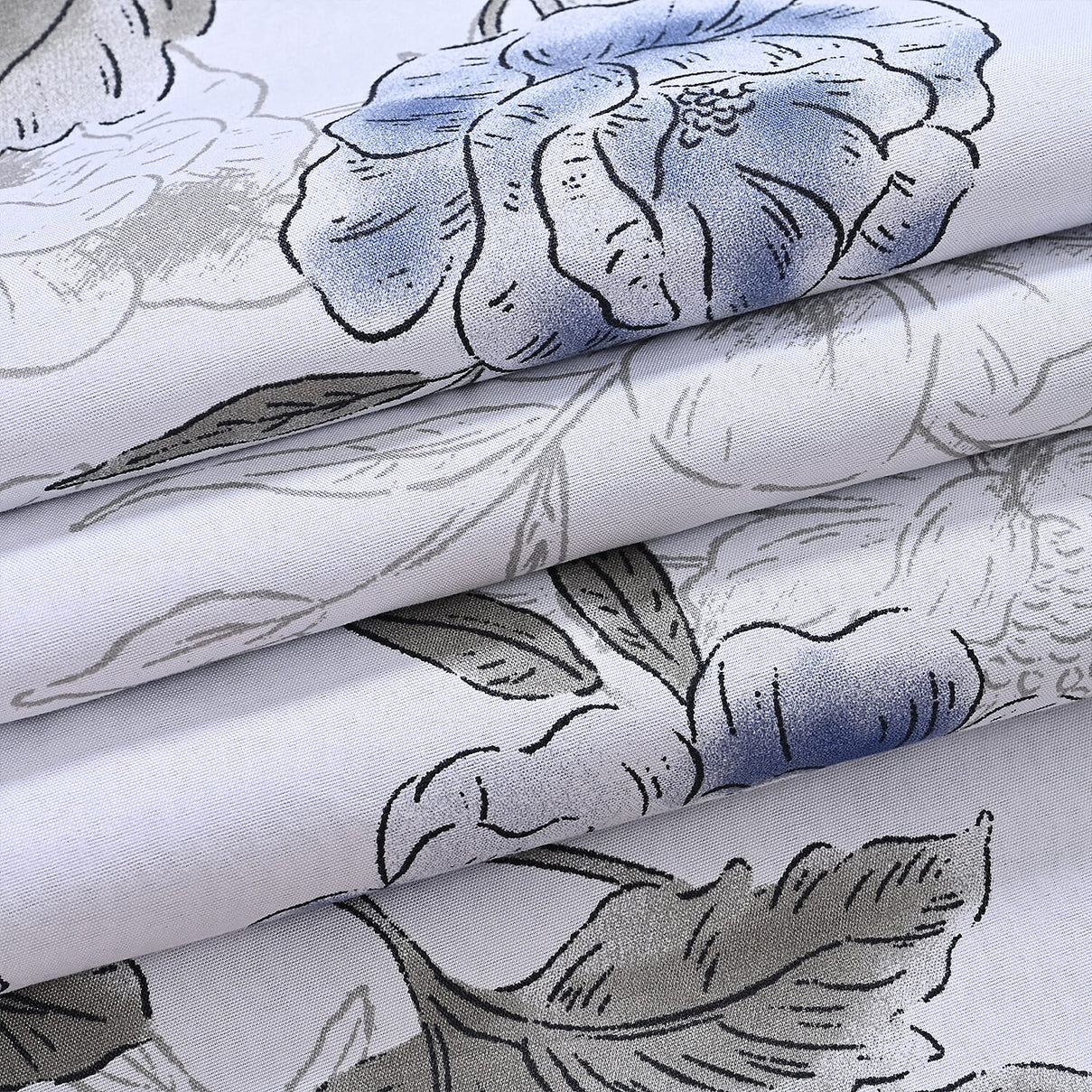 Homesmart 3 Piece Floral Print Comforter Set Inc. 1 Comforter &amp; 2 Pillowcases (Size UK Double) - Blue 8187115 5