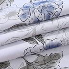 Homesmart 3 Piece Floral Print Comforter Set Inc. 1 Comforter & 2 Pillowcases (Size UK Double) - Blue