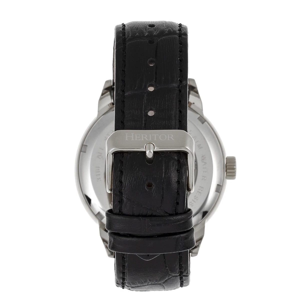 THE LUXURY TO OWN - HERITOR Ganzi Automatic Movt. 5ATM Water Resistance Black Dial Mens Watch with Black Leather Strap - Rose Gold 8187626 3