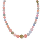 Multi Colour Graduated Beryl ( 8mm to 14mm) Necklace (Size - 20+2 Ext)  in Rhodium Overlay Sterling Silver 350.00 Ct._8187932