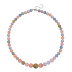 Multi Colour Graduated Beryl ( 8mm to 14mm) Necklace (Size - 20+2 Ext)  in Rhodium Overlay Sterling Silver 350.00 Ct._8187932_2