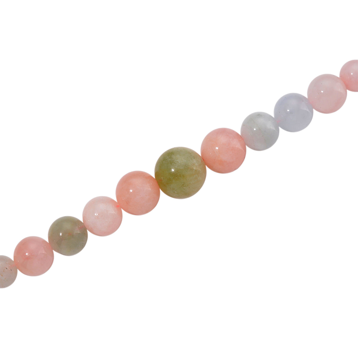 Multi Colour Graduated Beryl ( 8mm to 14mm) Necklace (Size - 20+2 Ext)  in Rhodium Overlay Sterling Silver 350.00 Ct. V32556493 4