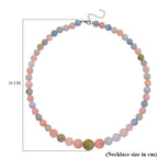 Multi Colour Graduated Beryl ( 8mm to 14mm) Necklace (Size - 20+2 Ext)  in Rhodium Overlay Sterling Silver 350.00 Ct._8187932_5