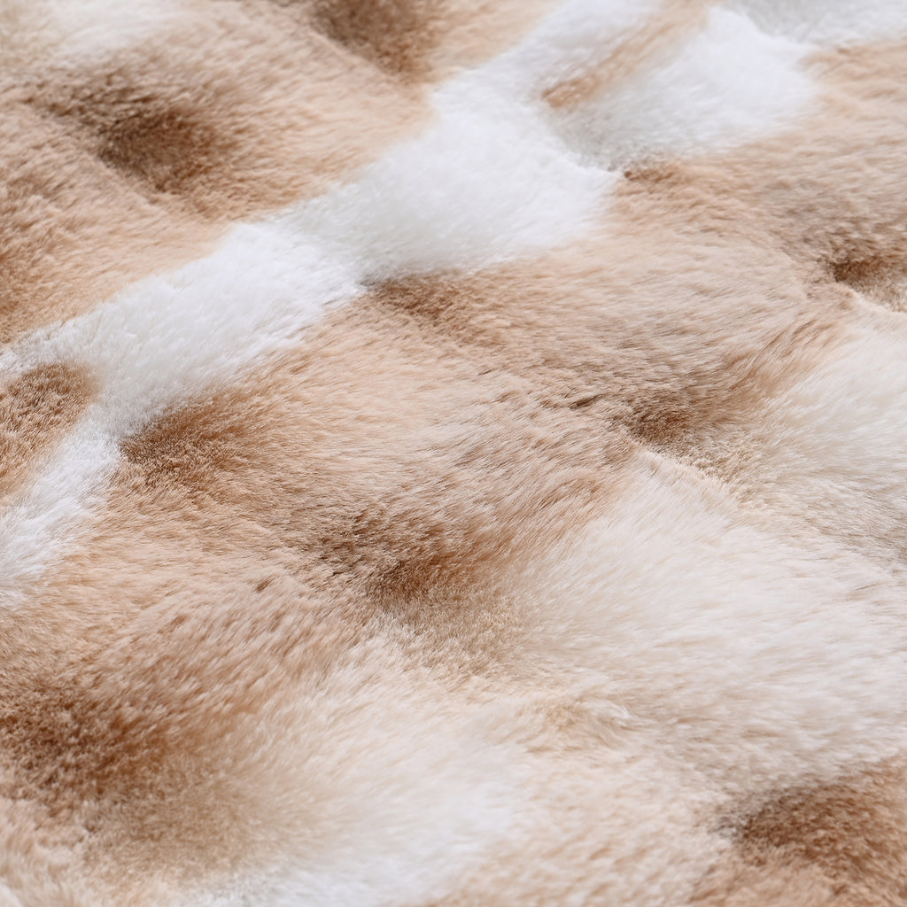 LIVMORE Luxury Collection - Faux Fur Bubble Pattern Rug with Foam Base (180x60 cm) - Cream & White_8188746_4