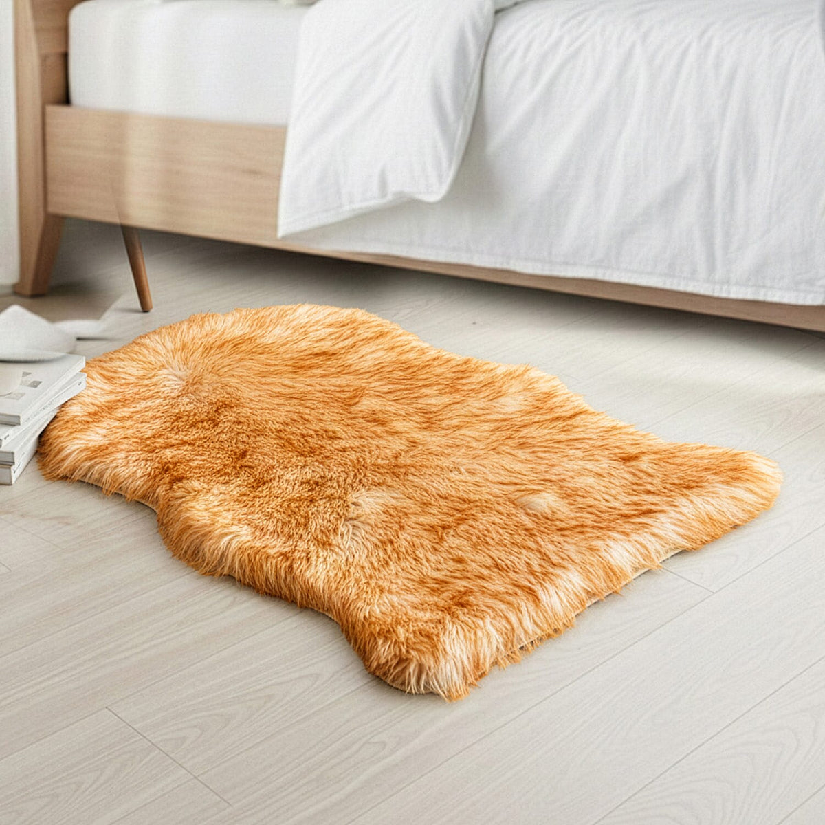 Homesmart Luxury Tip-Dyed Faux Fur Rug with Foam Base (100 x 60 cm) - Beige &amp; Brown 8189836 0