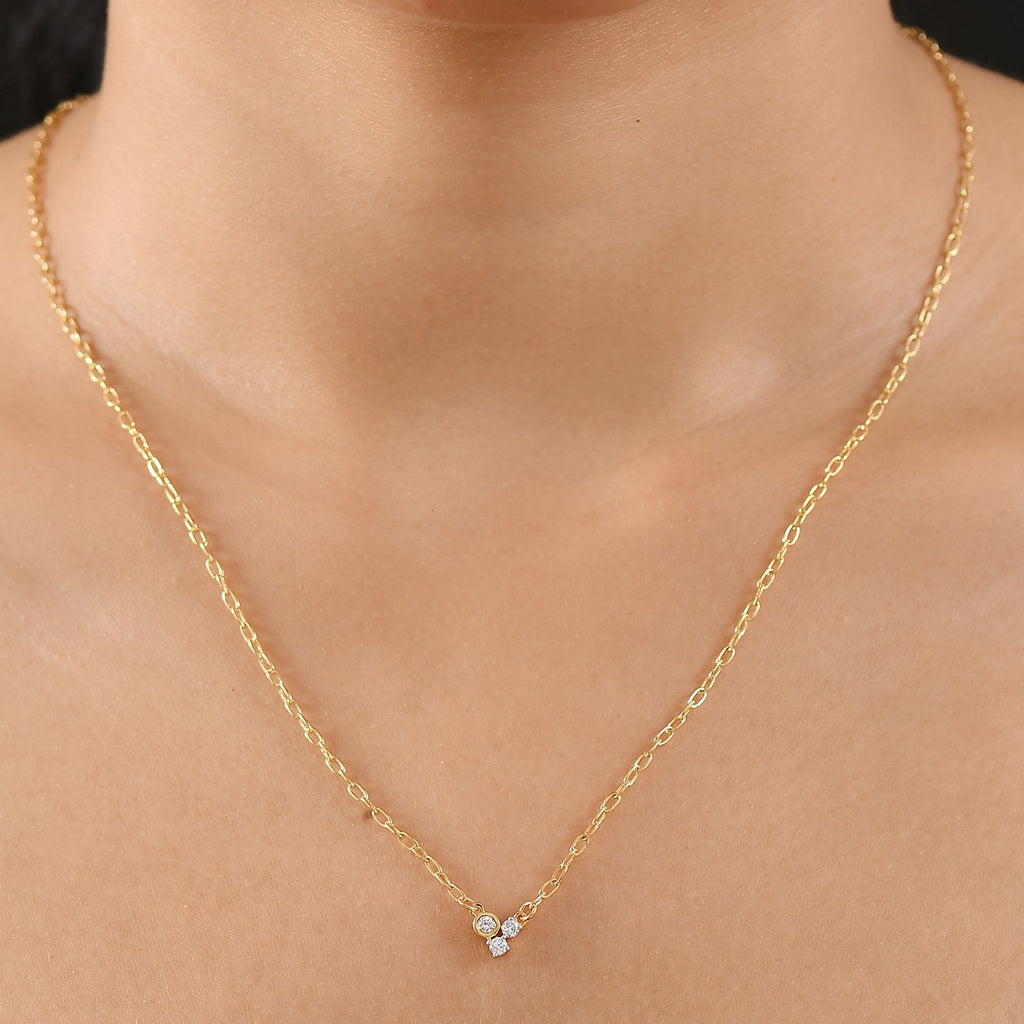 Luxuriant Diamond Lab Grown Diamond Necklace (Size - 18) in 18K Vermeil Yellow Gold Plated Sterling Silver_8189967_2